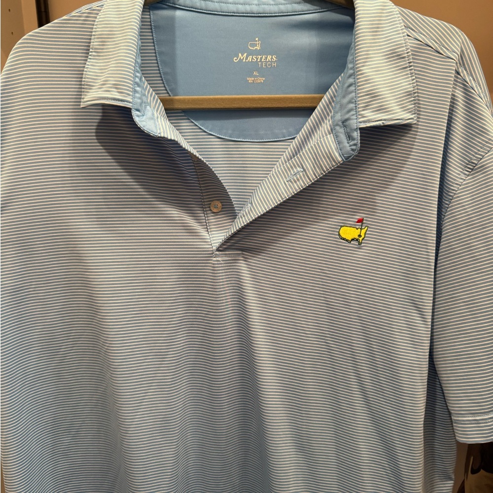 Masters Light Blue Striped Polo Shirt